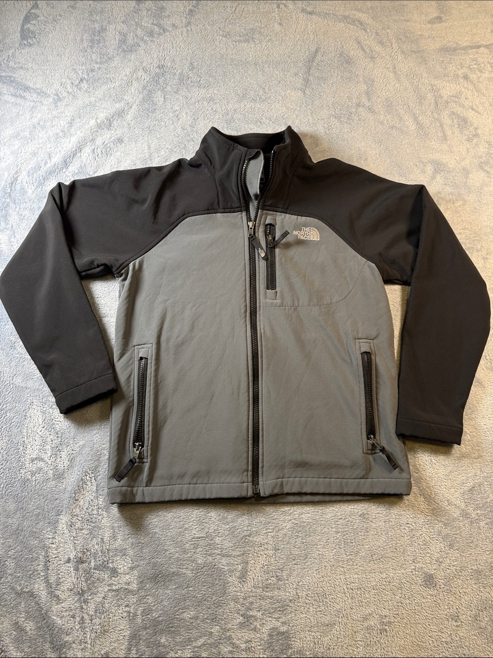 The North Face Kids Grey and Black Softshell Performance Jacket